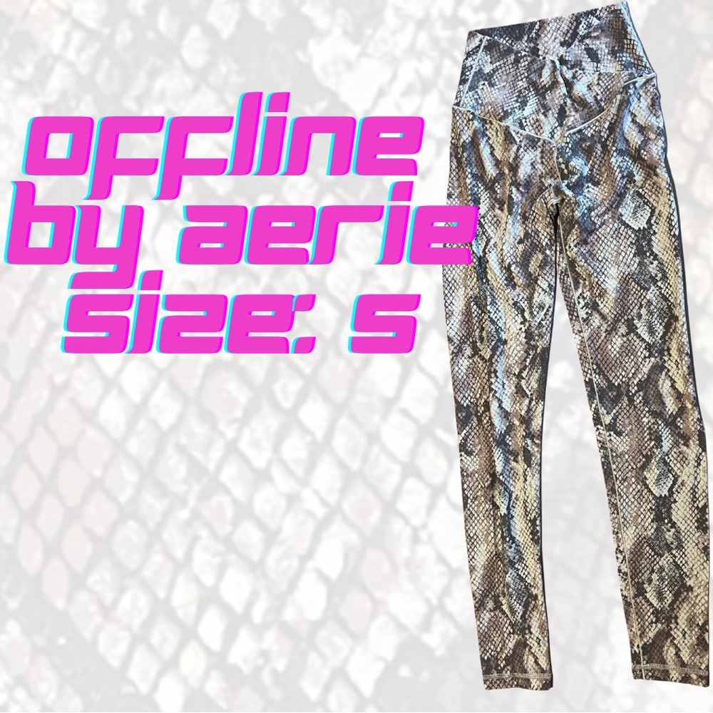 🐍 OFFLINE by Aerie Real Me 7/8 High-Rise
Snakeskin Print Leggings - Size S 🐍